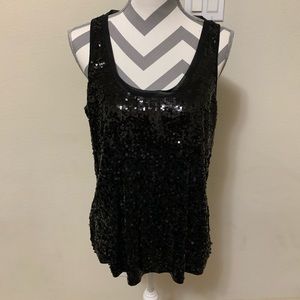 Express Black Sequin Tank Top